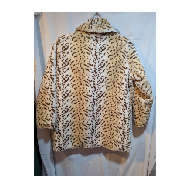 Vintage Y2K 80s Mobwife Queen Boho Festival Soft Faux Fur Snow Leopard L Coat - Picture 4 of 10